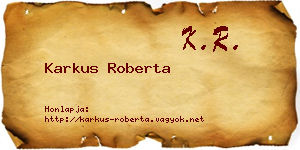 Karkus Roberta névjegykártya
